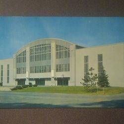 Troy New York N.Y. Rensselaer Polytechnic Institute Field House Plastichrome Capital District Card Company 1960's Unused Post Card Postcard Vintage 