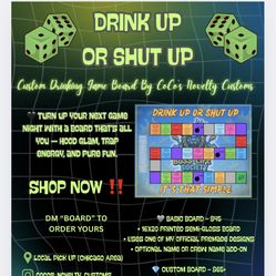 🎲 Drink Up or Shut Up ~ Custom Party Game Boards by CoCo’s Novelty Customs