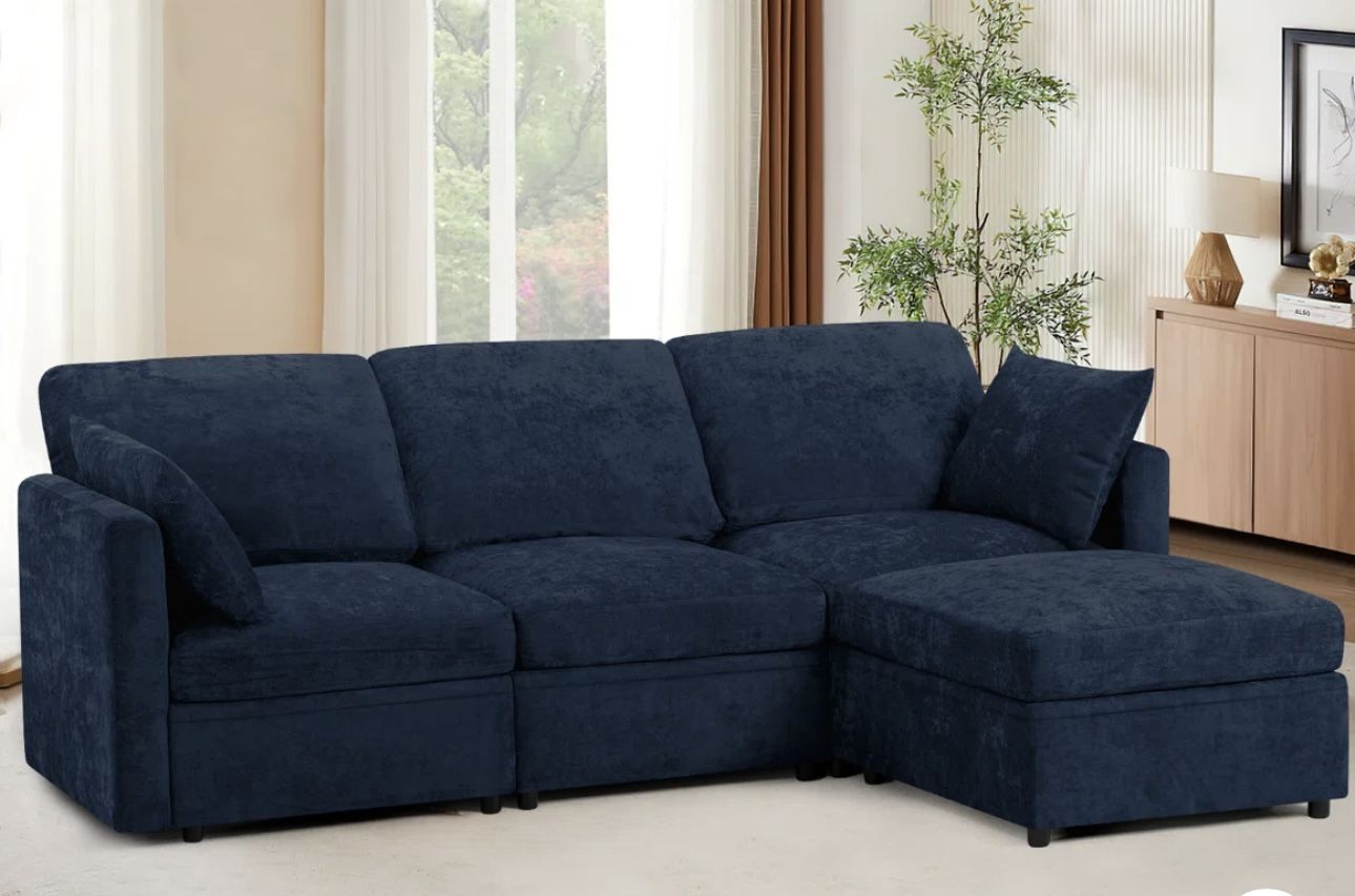 Navy Blue Comfortable Sectional