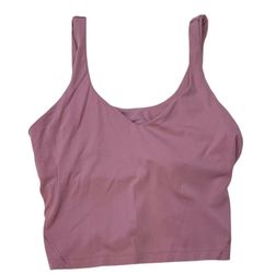 Lululemon Align Tank Top Velvet Dust Pink Built In Bra Women Size 10