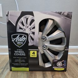 Auto Drive 14-Inch Wheel Covers - Silver (4-Pack) - Brand New