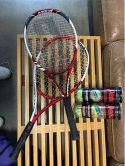 Wilson Roger Federer 110 + Prince Tennis Racket Set – 2 Rackets + 2 Cans Penn Balls – Must Go This Weekend