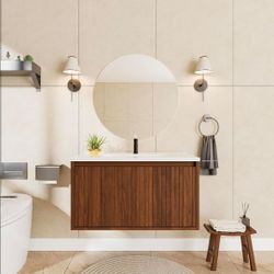 Brand new walnut finish 30 Inch Bathroom Vanity Cabinet