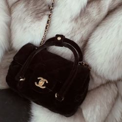 CHANEL Chanel Metal Jewelry Camellia Leather Chain Velvet Card Cover Gold Coin Bag Wallet Mouth Cover Bag Card Bag Women's Black(off66)57