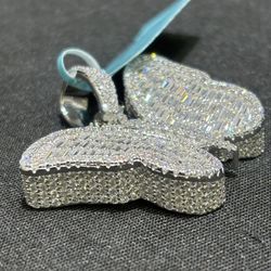 Butterfly Pendant Moissanite 7.53C.T SS VS. D Color