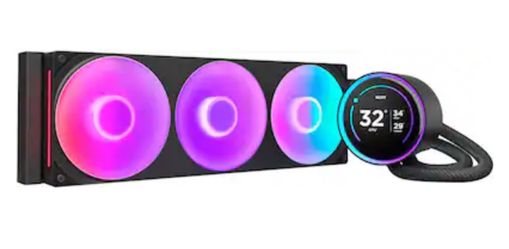 NZXT - Kraken Elite RGB 360mm 2024 Radiator (1x Single-Frame RGB Core Fan) Liquid Cooler with 2.72" 60FPS Display - Black. In new condition Excellen