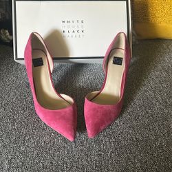 White House Black Market  Ella Rosey Pink Heels   Leather 