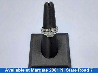 Ring - Engagement Set - White Gold 14k (.585) 6.6 grams Size 7.5