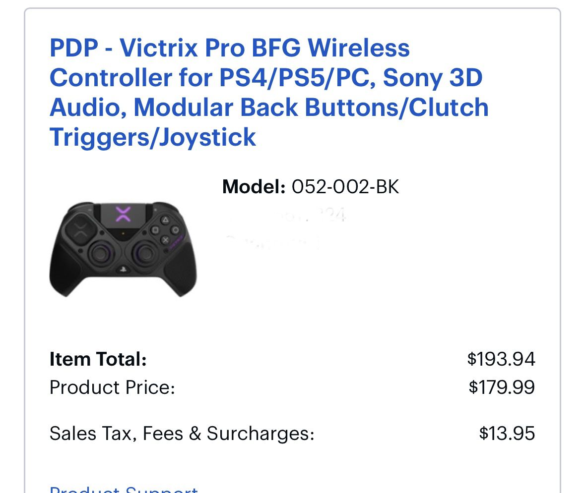 PDP Victrix Pro BFG Wireless Controller for PS4/PS5/PC, Sony 3D Audio,  Modular Back Buttons/Clutch Triggers/Joystick 