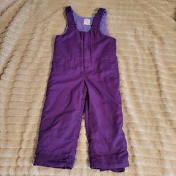 Kids Purple Snow Bib Pants 4T