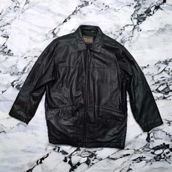South Wind Men’s Black GENUINE Leather Jacket Size XXL  RN 92650