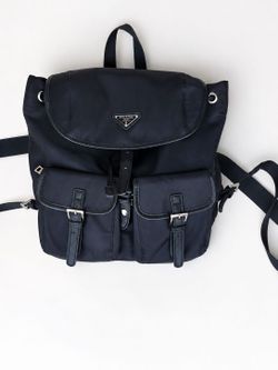 Prada Black Nylon Backpack – Authentic Vela Bag w/ Pockets