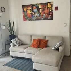 EMERY CHIFFON SOFA W/REVERSIBLE CHAISE for $400