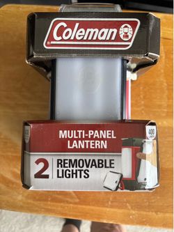 Coleman Multi-Panel Lantern (2 removable lights, 400 lumens): USB-rechargeable lantern with detachable panels, suitable for camping/emergencies.