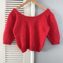 Vintage Nordstrom Point Of View Angora Swearer Off The Shoulder