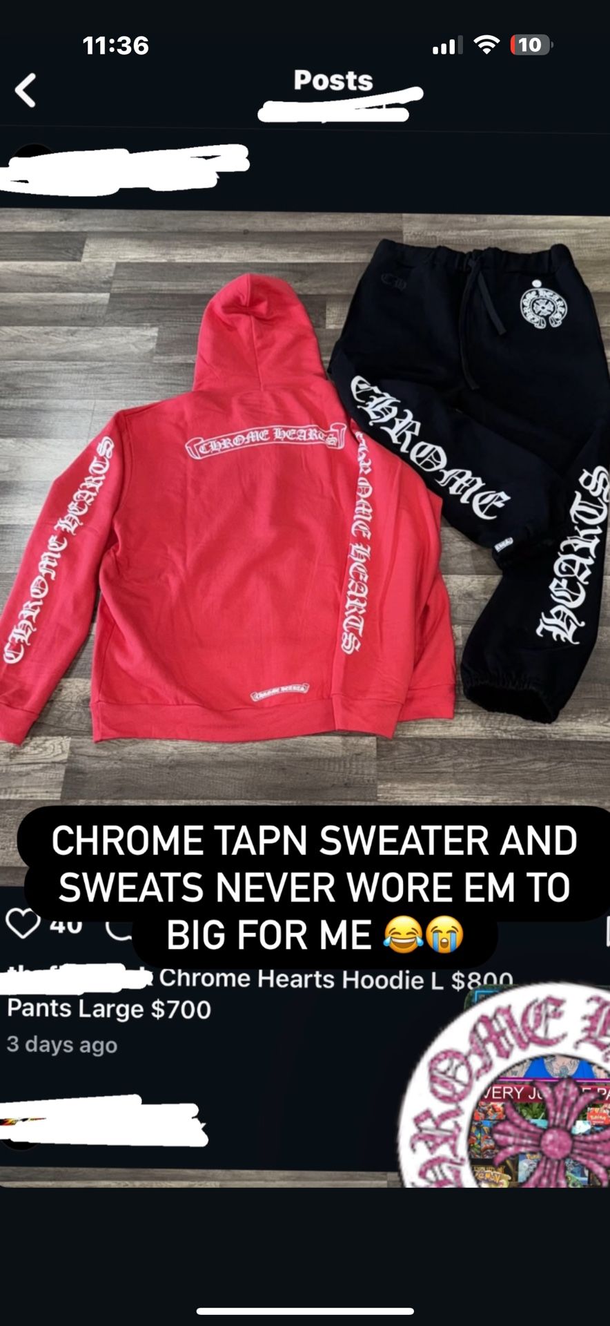 Chrome Hearts Sweater And Sweats