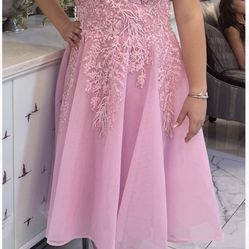Beautiful Dress Pink Color Lebanese Designer Fawzyee Haddad  Size 10/12 