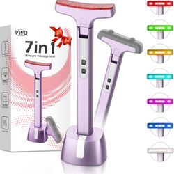 Red Light Therapy for Face, Eyes and Neck, Red Light Therapy Wand, 7 Color Led L