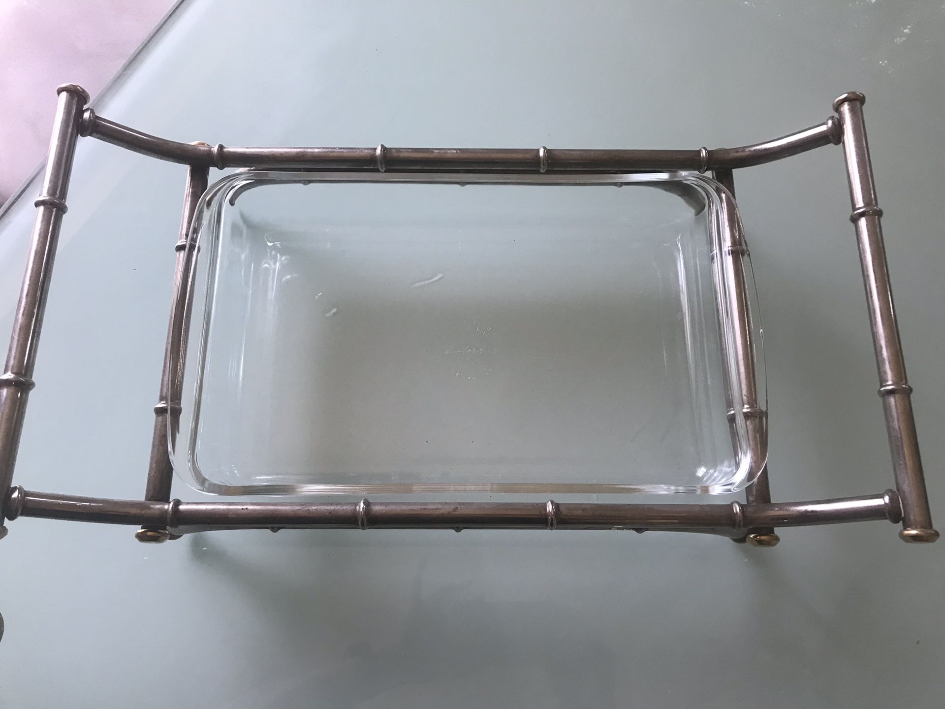 Silver plate open serving dish