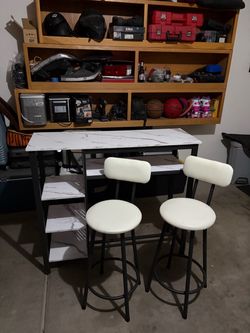 Bar Table and 2 Stools Set
