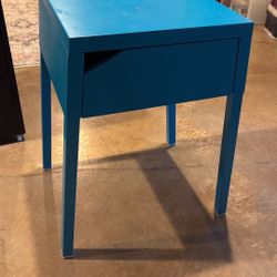 Blue Metal Nightstand 