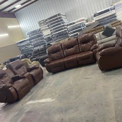 leather living room 3 pieces 