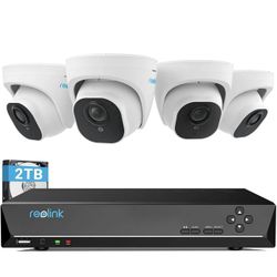 Reolink 4K+ Ultra HD Security Camera System,4pcs 8MP Dome Outdoor IP Cameras,8CH NVR 24/7 Recording
