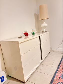 High gloss off white Italian dresser
