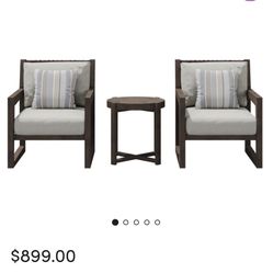 Devin 2 - Person Outdoor Seating Group with Sunbrella Cushions