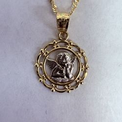 10K 2-Tone Angel Charm
