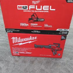 M12 Caulking Gun And Pruning Chainsaw 