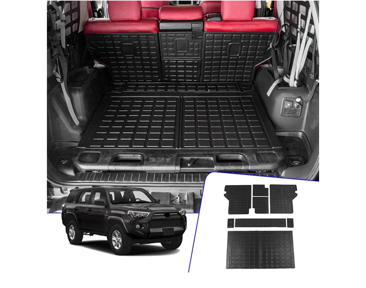 Rongtaod Cargo Mat Compatible with 2010-2024 Toyota 4Runner 5 Seats Trunk Mat Cargo Liner Back Seat Cover Protector 2023 4 Runner Accessories (Trunk M