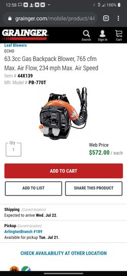 Like new back pack blower