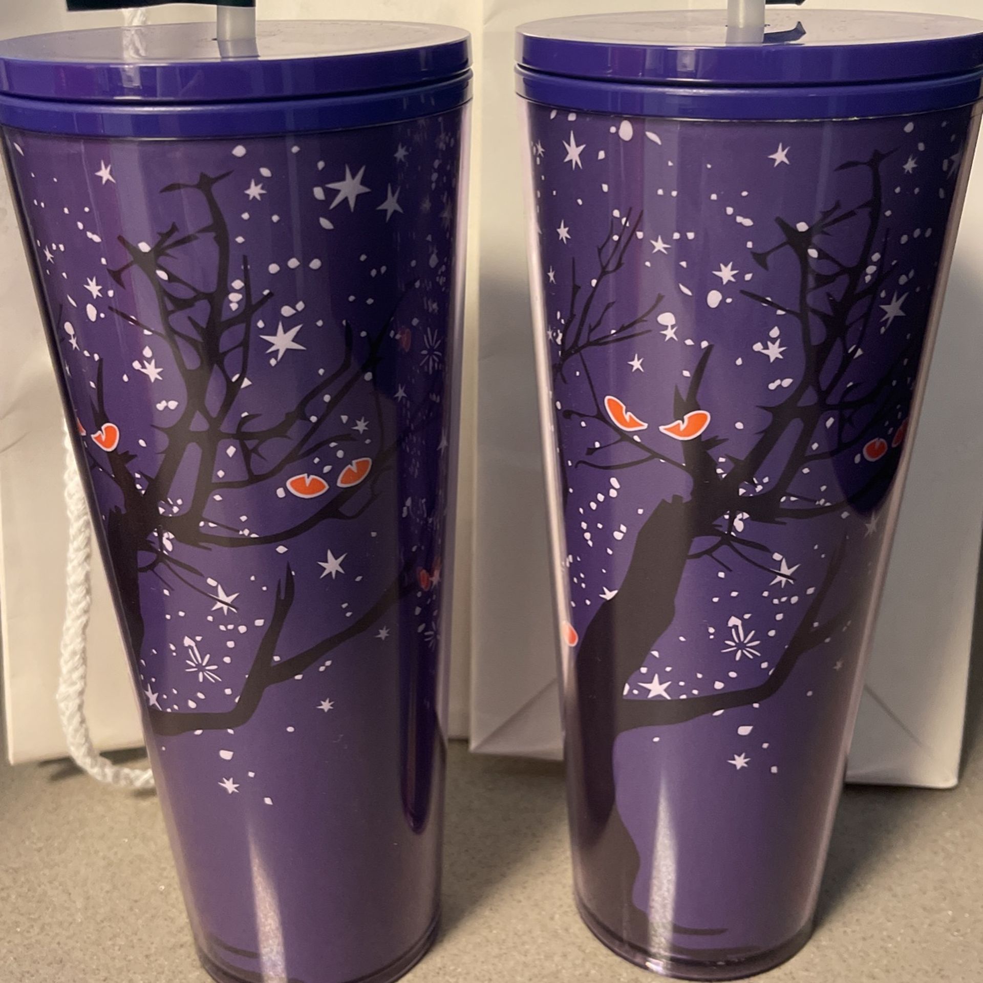 Starbucks Halloween 2022 Glow in the Dark Purple Spooky Tumbler New With Tag