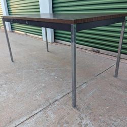 Vintage Steel Desk With Chrome Legs 