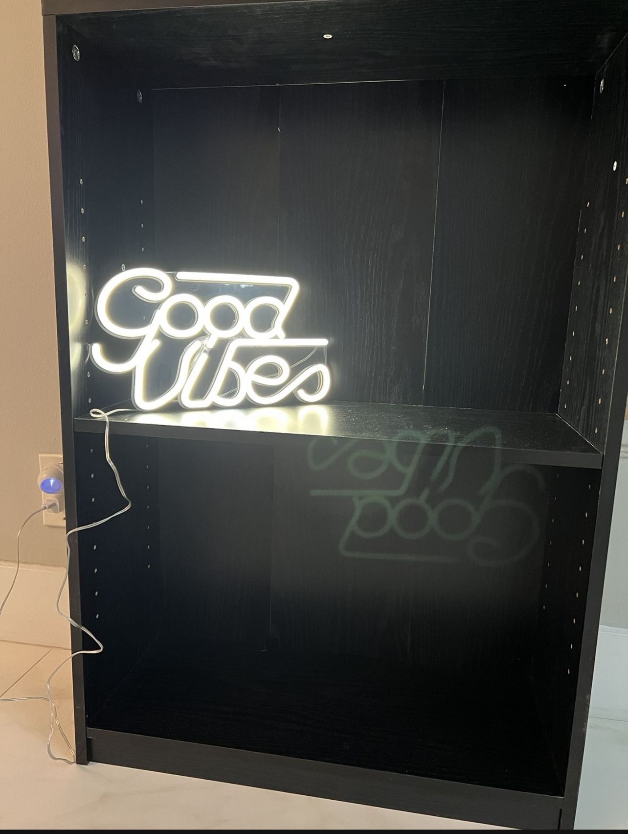 Good Vibes Neon Sign for Wall Decor, White