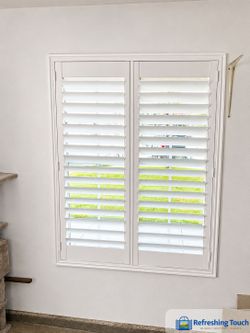Plantation Shutters Bright White Any Window Size 909‑681‑7003