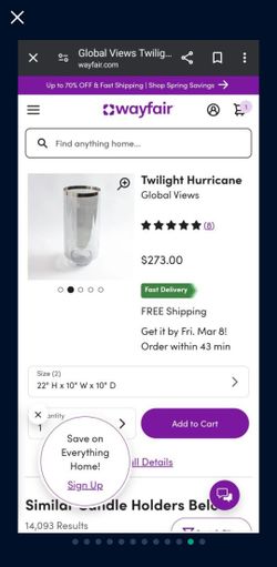 GIANT TWILIGHT Tornado Candle Holder $20