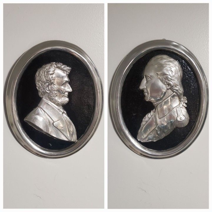 Vintage Oval Embodsed Plaques