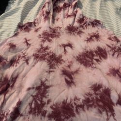 Justice Size 18 Tie Dyed Pink/ Burgundy Hoodie