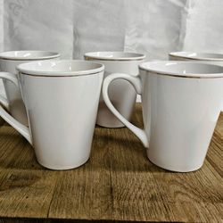 Royal Norfolk Gold Rimmed Coffee Mug Set Of 5 In Great Condition 