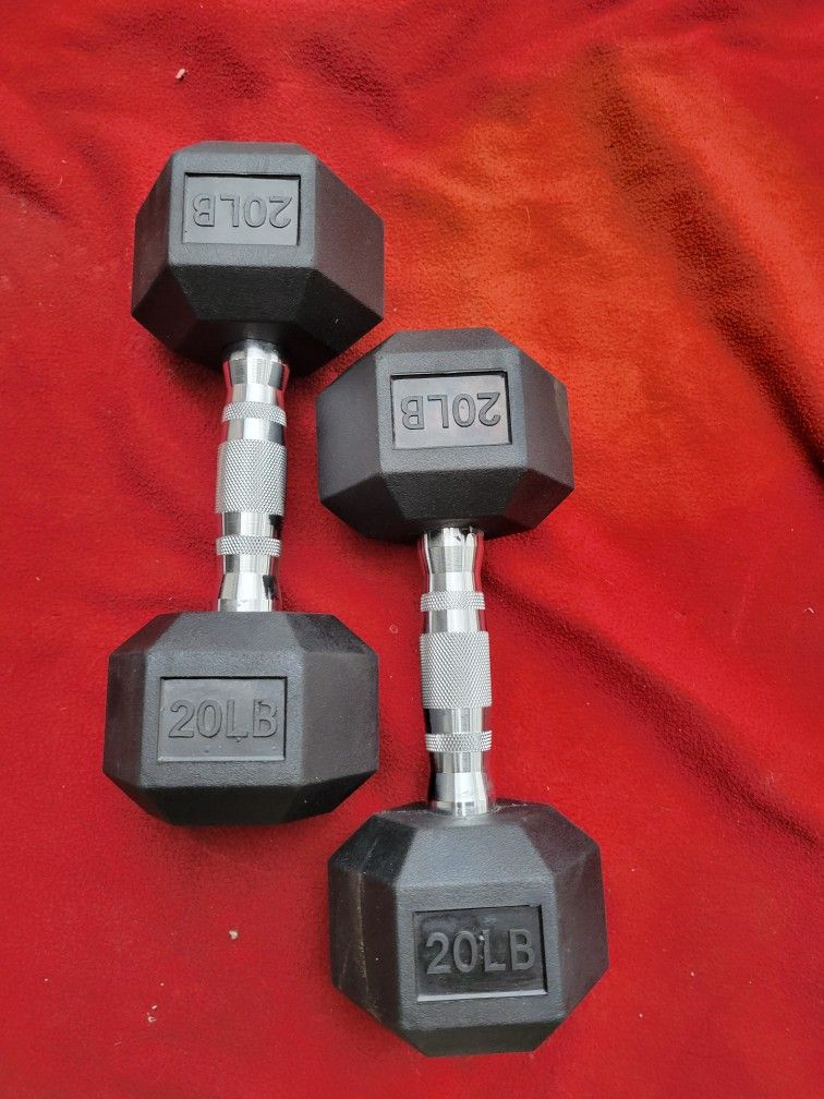 SET OF 20LB RUBBER COATED HEXHEAD DUMBBELLS
TOTAL 40LBs.
11525 S HALSTED dunkin donuts/
7111.S WESTERN WALGREENS
DELIVERY AVAILABLE $
$45 EACH