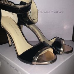 Black n Gold Cuff Heels