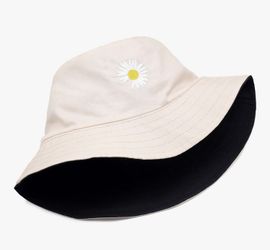 Bucket Hat Unisex 100% Cotton Embroidery Hat Packable Summer Travel Beach Sun Visor Outdoor Cap