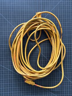 Long Yellow Outdoor Extension Cord, ~50ft