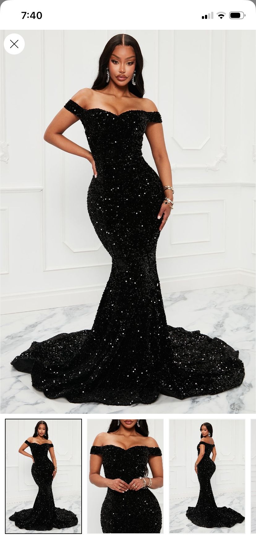 Black Sequin Dress- Size Small