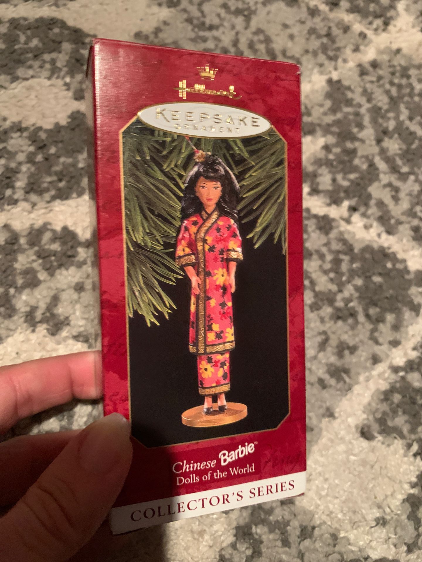 1997 Vintage Chinese Barbie Hallmark Christmas Ornament