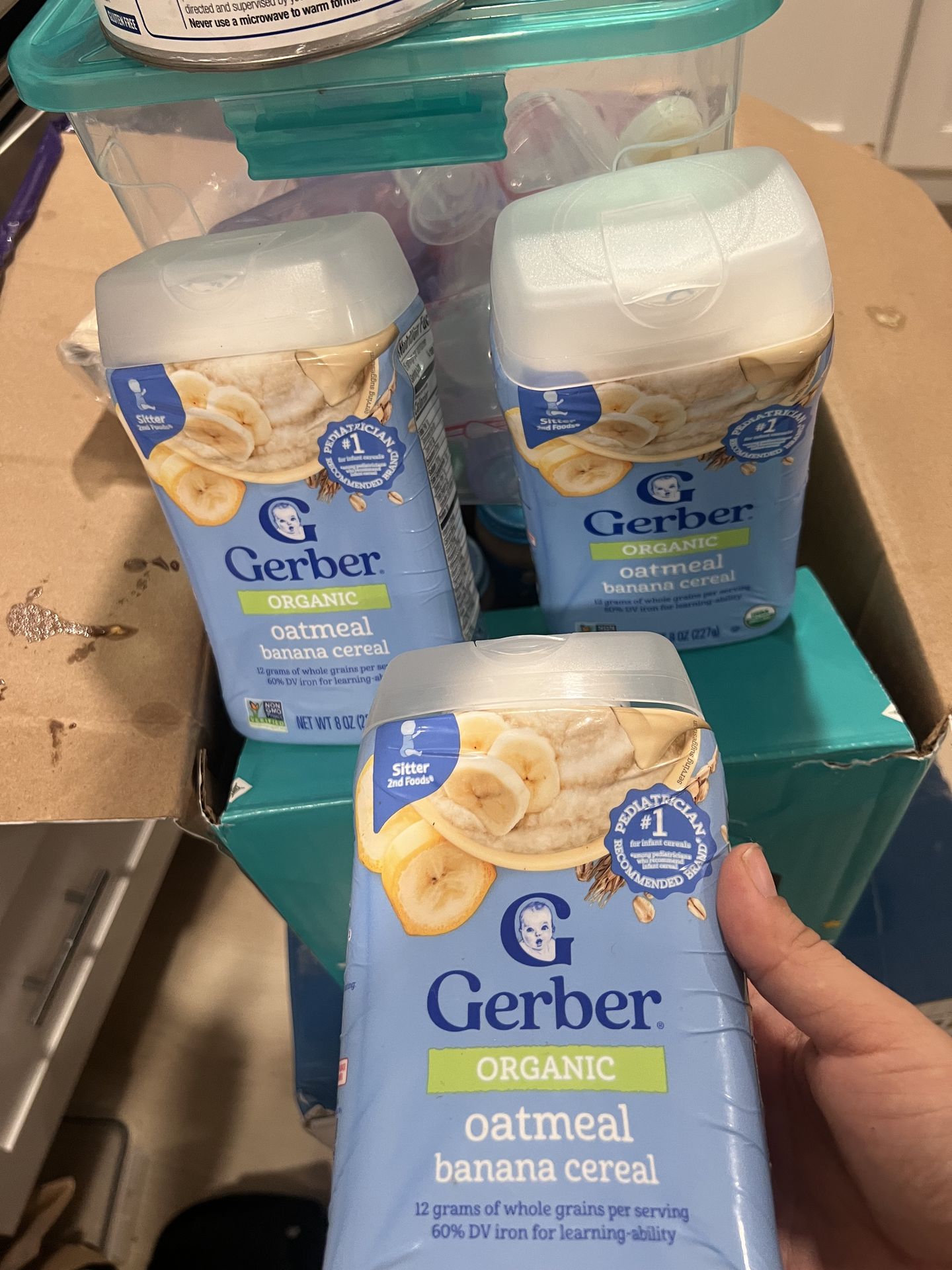 Gerber organic oatmeal banana cereal