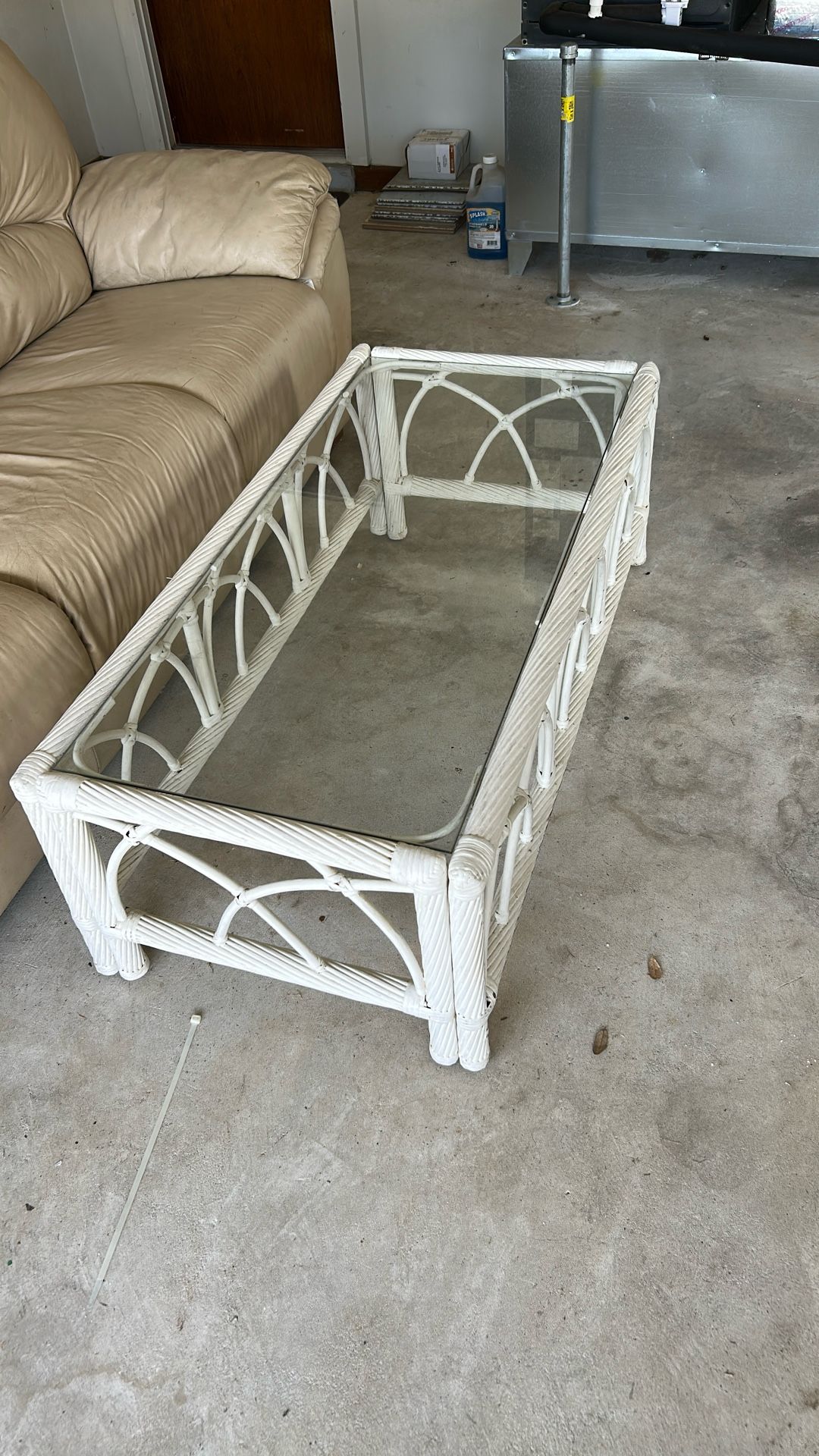 Rotan, coffee table, and end table