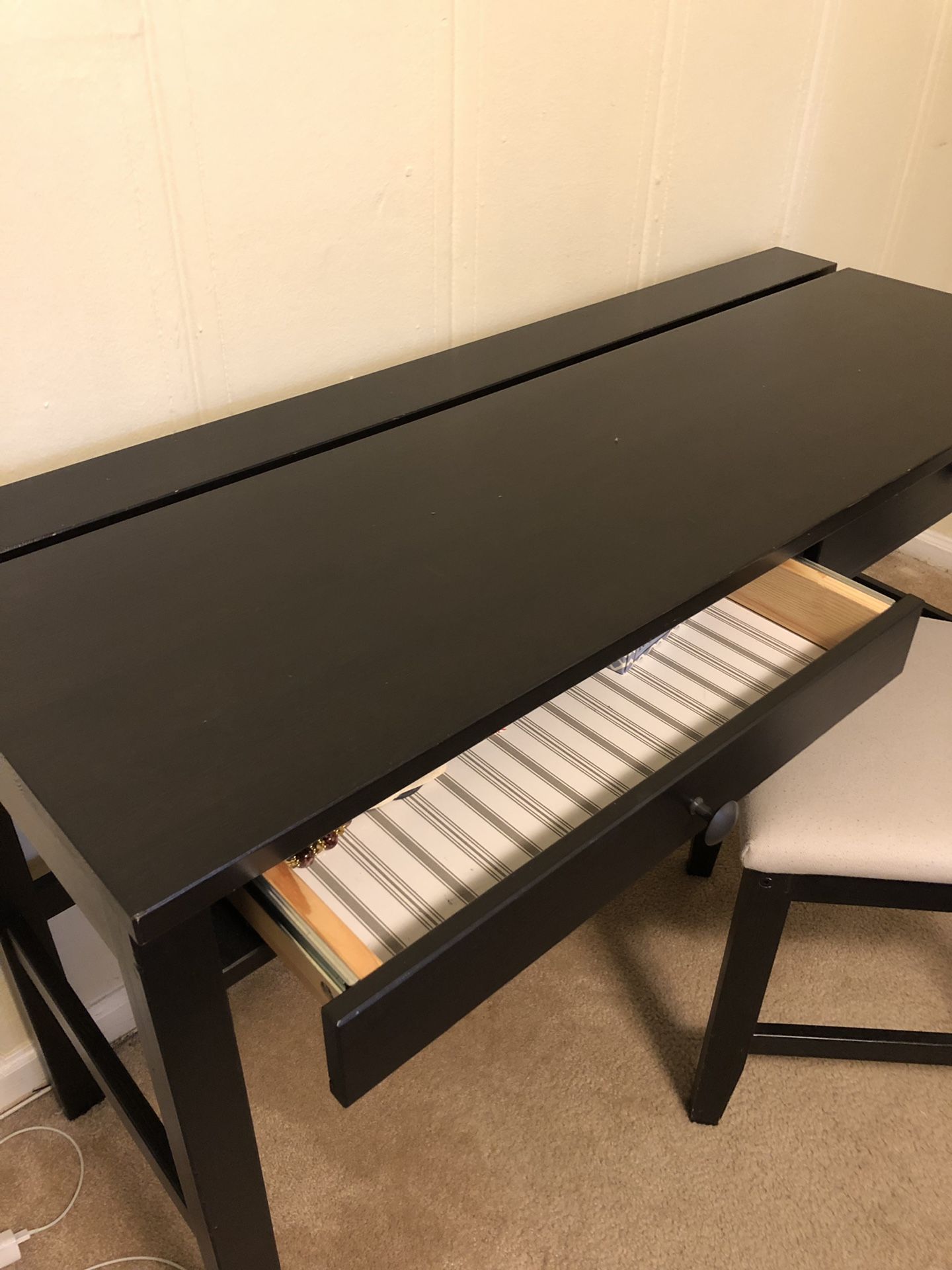 IKEA Dark Wood Desk with Chair